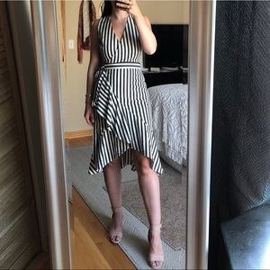 Striped wrap dress